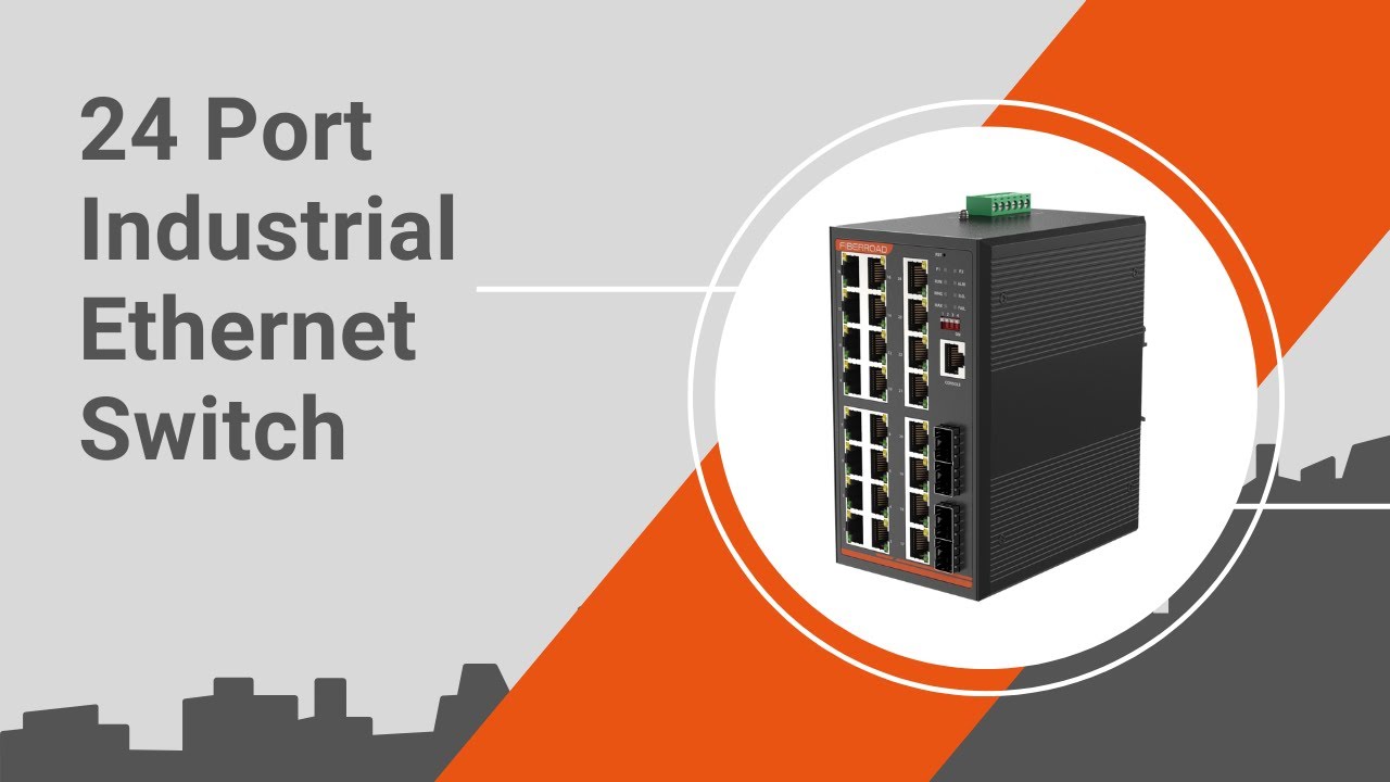 24 Port Layer 2+ DIN Rail Managed Industrial Ethernet Switch